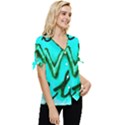  Graffiti Love Bow Sleeve Button Up Top View3