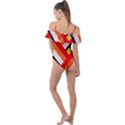 Pop Art Mosaic Frill Detail One Piece Swimsuit View2