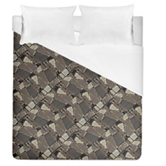 Browns Geometric Abstract Design Duvet Cover (queen Size) by dflcprintsclothing