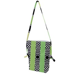  Green Check Pattern, Vertical Mandala Folding Shoulder Bag by Magicworlddreamarts1