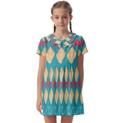 Starfish And Seashells  Sea Kids  Asymmetric Collar Dress by SychEva