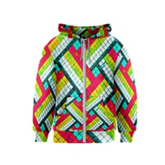 Pop Art Mosaic Kids  Zipper Hoodie by essentialimage365