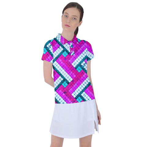 Pop Art Mosaic Women s Polo Tee by essentialimage365