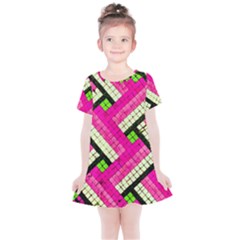 Pop Art Mosaic Kids  Simple Cotton Dress by essentialimage365