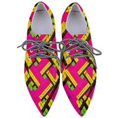 Pop Art Mosaic Pointed Oxford Shoes by essentialimage365