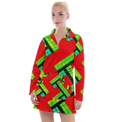 Pop Art Mosaic Women s Long Sleeve Casual Dress by essentialimage365