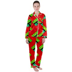 Pop Art Mosaic Satin Long Sleeve Pajamas Set by essentialimage365