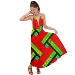 Pop Art Mosaic Backless Maxi Beach Dress by essentialimage365