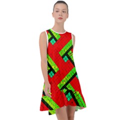 Pop Art Mosaic Frill Swing Dress by essentialimage365