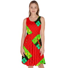 Pop Art Mosaic Knee Length Skater Dress With Pockets by essentialimage365