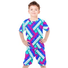 Pop Art Mosaic Kids  Tee And Shorts Set by essentialimage365