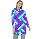 Pop Art Mosaic Women s Long Oversized Pullover Hoodie View1