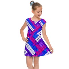 Pop Art Mosaic Kids  Cap Sleeve Dress by essentialimage365