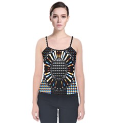 Digital Watch Velvet Spaghetti Strap Top by Sparkle