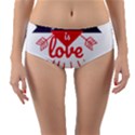 all you need is love Reversible Mid-Waist Bikini Bottoms View1