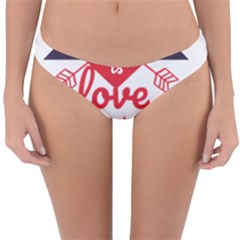 All You Need Is Love Reversible Hipster Bikini Bottoms by DinzDas