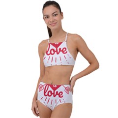 All You Need Is Love High Waist Tankini Set by DinzDas