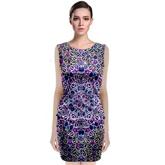 Digital Painting Drawing Of Flower Power Classic Sleeveless Midi Dress by pepitasart