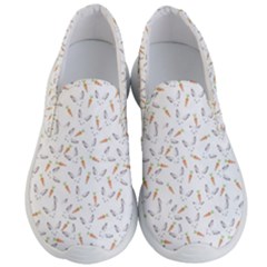 Cute Bunnies And Carrots Pattern, Light Colored Theme Men s Lightweight Slip Ons by Casemiro