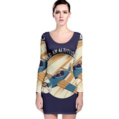 Airplane - I Need Altitude Adjustement Long Sleeve Velvet Bodycon Dress by DinzDas