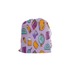 Back To School And Schools Out Kids Pattern Drawstring Pouch (small) by DinzDas