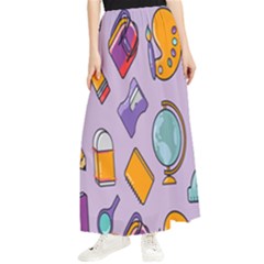 Back To School And Schools Out Kids Pattern Maxi Chiffon Skirt by DinzDas