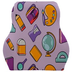 Back To School And Schools Out Kids Pattern Car Seat Velour Cushion  by DinzDas