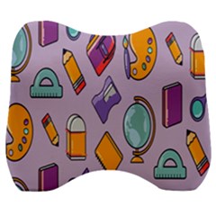 Back To School And Schools Out Kids Pattern Velour Head Support Cushion by DinzDas