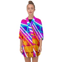 Pop Art Neon Wall Half Sleeve Chiffon Kimono by essentialimage365