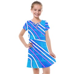 Pop Art Neon Wall Kids  Cross Web Dress by essentialimage365