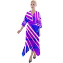 Pop Art Neon Wall Quarter Sleeve Wrap Front Maxi Dress View1