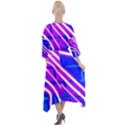 Pop Art Neon Wall Quarter Sleeve Wrap Front Maxi Dress View2