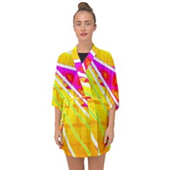 Pop Art Neon Wall Half Sleeve Chiffon Kimono by essentialimage365