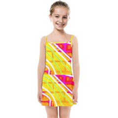 Pop Art Neon Wall Kids  Summer Sun Dress by essentialimage365