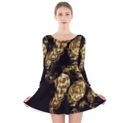 Bud Gilt  Long Sleeve Velvet Skater Dress by MRNStudios