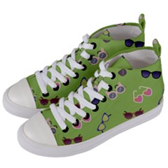 Sunglasses Funny Women s Mid-top Canvas Sneakers by SychEva