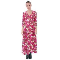 Pink Tiles Button Up Maxi Dress by designsbymallika