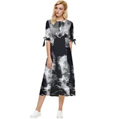 Pick Me Bow Sleeve Chiffon Midi Dress by MRNStudios