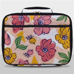 Cartoon Flowers Full Print Lunch Bag by designsbymallika