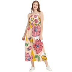 Cartoon Flowers Boho Sleeveless Summer Dress by designsbymallika