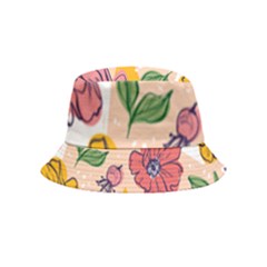 Cartoon Flowers Inside Out Bucket Hat (kids) by designsbymallika