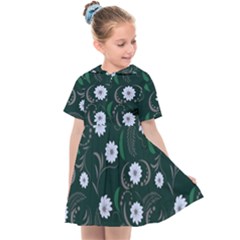 Folk Flowers Art Pattern Floral  Surface Design  Seamless Pattern Kids  Sailor Dress by Eskimos