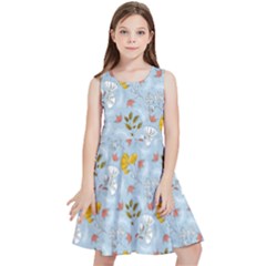 Blue Florals Kids  Skater Dress by designsbymallika