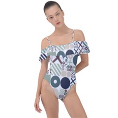 Mosaic Print Frill Detail One Piece Swimsuit by designsbymallika