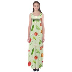 Seamless Pattern With Vegetables  Delicious Vegetables Empire Waist Maxi Dress by SychEva