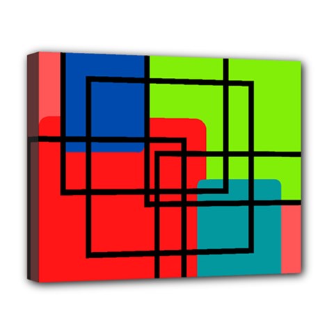 Colorful Rectangle Boxes Deluxe Canvas 20  X 16  (stretched) by Magicworlddreamarts1