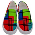 Colorful Rectangle boxes Men s Canvas Slip Ons View1