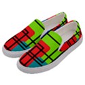 Colorful Rectangle boxes Men s Canvas Slip Ons View2