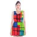 Colorful Rectangle boxes Scoop Neck Skater Dress View1