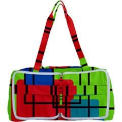 Colorful Rectangle Boxes Multi Function Bag by Magicworlddreamarts1